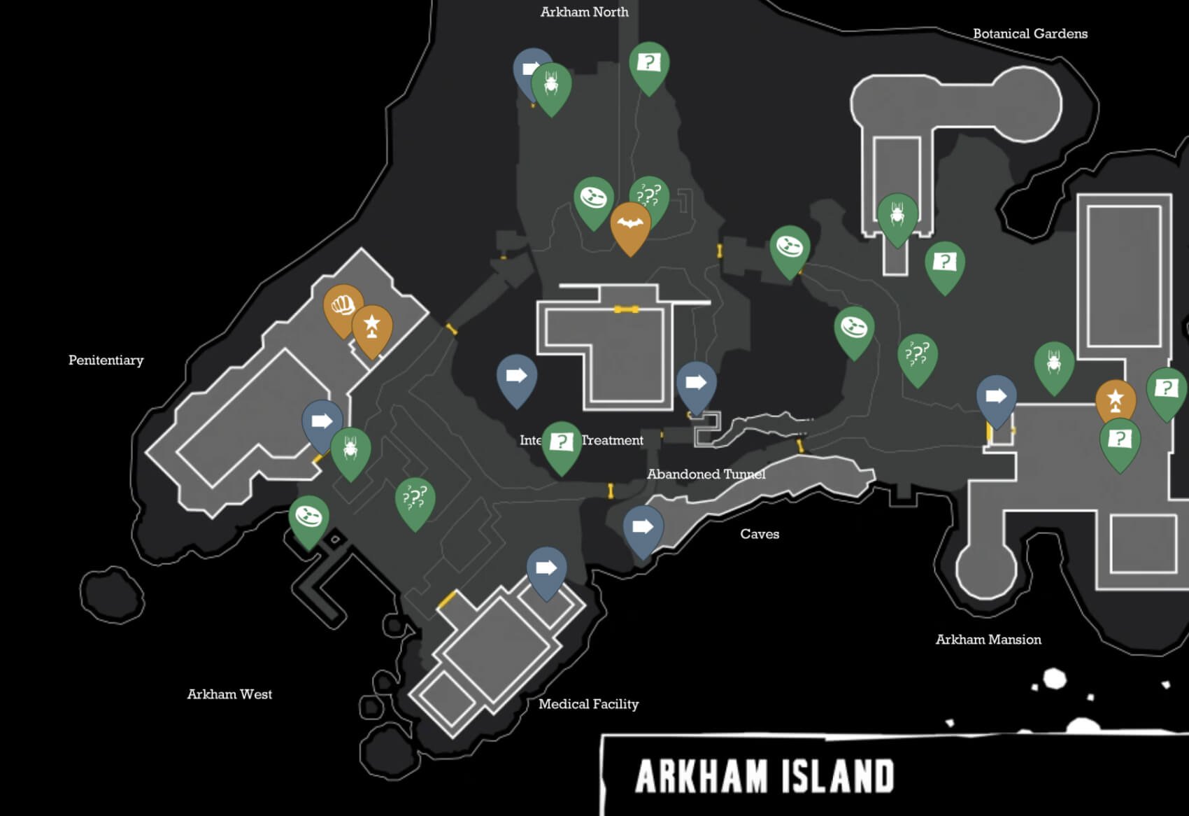 Batman: Arkham Asylum Map Image