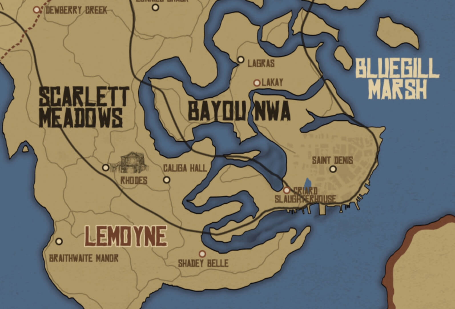 Red Dead Redemption 2 Map Image
